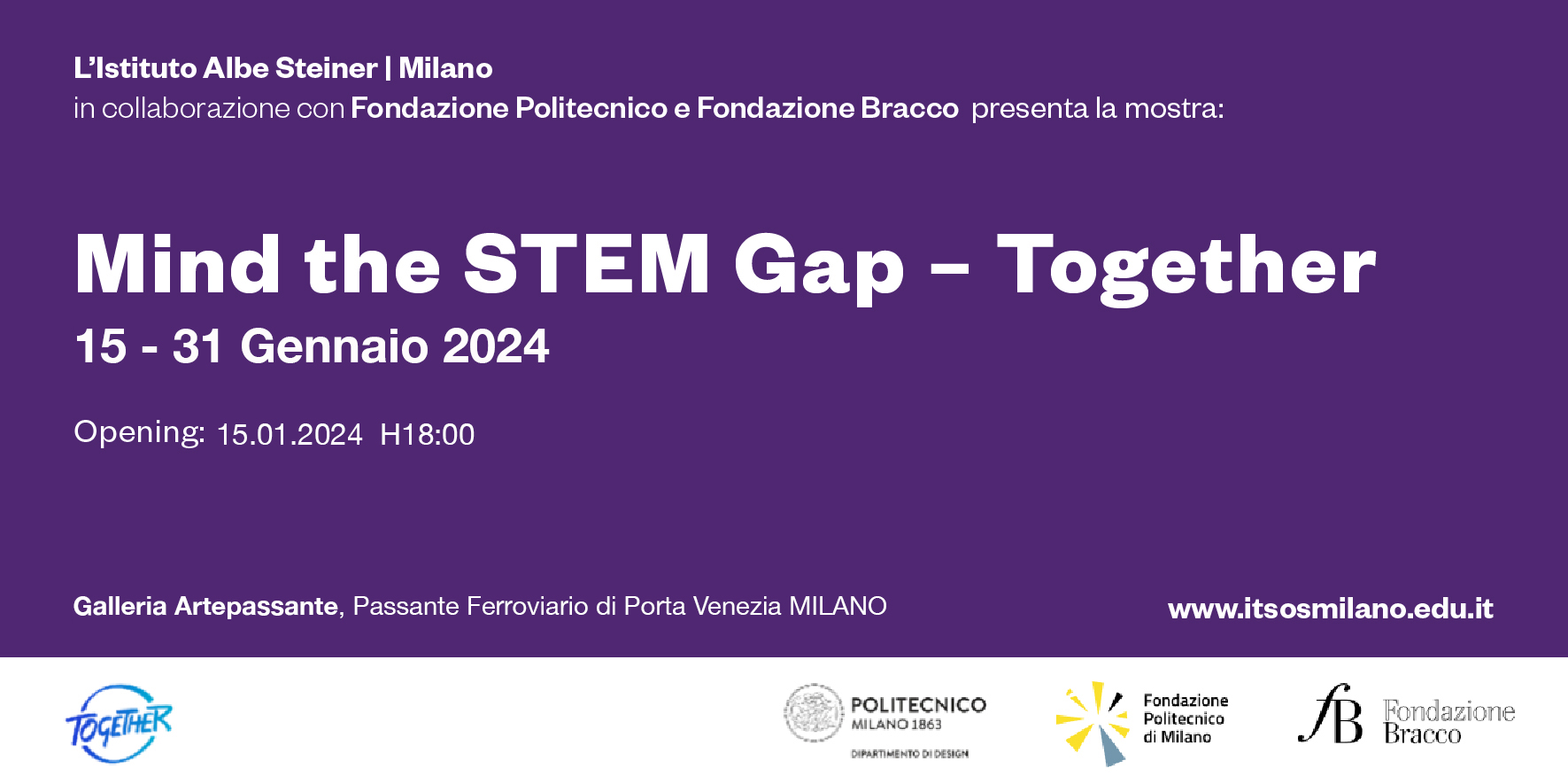 Invito Mind the STEM Gap Together gennaio 2024
